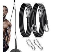 Generico Gym Cable Extension - 2 Pieces 304 Black PP 100cm | Heavy Duty Ergonomic Gym Cable Machine Extension | Bodybuilding Supplies for Strength, Sports, Yoga, Leg, Back, Arm, Tricep
