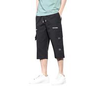 Generico Gym Shorts Men Calzoni Corti Uomo Pantaloncini Elasticizzati Uomo Pantalone Uomo Tre Quarti Pantaloncini Uomo Tasche Short 3 Stripes Uomo Pantaloncini da Pallavolo Uomo Termica Calcio Uomo