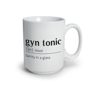 Generico ''GYN TONIC'' Tazza in Ceramica con Frase Divertente Tazza da Caffè the tisana Bianca mug idea regalo natale citazioni amore personalizzata