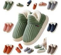Generico Hadanceo Sunshine Cloud Slippers-Cozy Fuzzy Plush Slipper, Casual Warm Cotton Boots Home Shoes (Green,33)