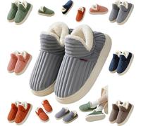 Generico Hadanceo Sunshine Cloud Slippers-Cozy Fuzzy Plush Slipper, Casual Warm Cotton Boots Home Shoes (Gray,32 1/9)