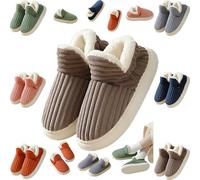 Generico Hadanceo Sunshine Cloud Slippers-Cozy Fuzzy Plush Slipper, Casual Warm Cotton Boots Home Shoes (Coffee,33)