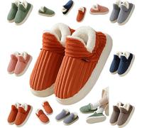 Generico Hadanceo Sunshine Cloud Slippers-Cozy Fuzzy Plush Slipper, Casual Warm Cotton Boots Home Shoes (Orange,32 1/9)