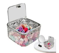 Generico Hair Accessories Storage Container - Clear Hair Tie Organizer Box | Organizer Storage with Lid | Ħair Containers for Headband, Bows, Ħair Clips, Scrunchies, and Barrettes