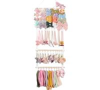 Generico Hair Bow Holder, Accessories Display Rack, Necklace Hanging Stand, Sturdy 30 Hook Capacity, Wall-Mountable Design, Ideal for Bedroom Kids Closet Playroom Organization