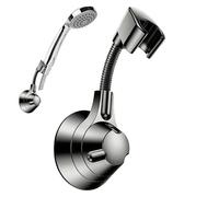 Generico Hair Dryer Holder Wall Mounted - Secure 360 Degree Rotation Suction Cup Rack | Adjustable Height Wall Hair Dryer Holder with Cord Storage for Bathroom Kitchen Salon Pantry Cabinet
