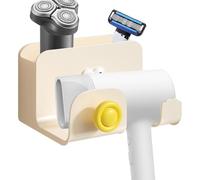 Generico Hair Dryer Storage Rack, Cute Wall-Mounted Hair Dryer Holder, Multi-Purpose Bathroom Organizer for Dormitory, Guesthouse, Home, Hotel, 16x13.7x9.9 cm, Red And White, Yellow, Blue