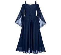 Generico Halloween Abito Da Donna Medievale Elegante Vestito Da Steampunk Pipistrello Vintage Costumi Di Halloween Rinascimentale Horror Abito Da Vampiro Carnevale In Pizzo Costume Da Strega