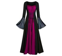 Generico Halloween Abito Da Donna Retrò Gotico Da Palazzo Costumi Di Halloween Vittoriano Elegante Rinascimentale Vestito Da Steampunk Maniche Corte Curvy Abiti Da Ballo Lungo Carnevale Abito Da Sera