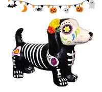 Generico Halloween Animal Statue, Skeleton Dog Cat, 11.42x6.69in Resin Figurine Decor, Realistic Bone Detailing, Authentic Weatherproof Build for Table, Porch, Bookshelf, Indoor, Outdoor