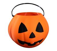Generico Halloween Bucket, Candy Pumpkin Basket, 10x8x8cm/3.94x315x315inches Festive Storage Container, Lightweight Design, Orange Indoor Outdoor Party Favors Trick or Treat Use