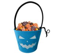 Generico Halloween Bucket, Goody Light Up Tote, Fluorescent Luminous Felt Bag, Reusable Carrier, Fun Glow Trick or Treat Pail, Kids Chocolates Snacks Goodies Party Favor Supplies Decorations