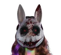 Generico Halloween Bunny Masque - Rabbit Masskk | Rabbit Costume Accessories, Soft Headband with Plush Ears, Matching Bow Tie and Tail, Lightweight Design, Perfect for Festival Celebrations
