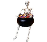 Generico Halloween Candy Bowl - Posable Spooky Skeleton Prank Ornament | Spooky Halloween Candy Bowl With Posable Limbs. Perfect For Trick-or-treaters, Prank Decor, And Festive Party Centerpieces.