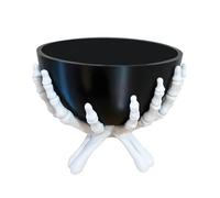 Generico Halloween Candy Bowl, Skeleton Tray Holder with Gothic Figurine Decor, Decorative Snack Dish for Kitchen Table Desk Living Room Hallway Dorm Bedroom Entryway Party, 9.45x9.06x7.09 Inches