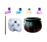 Generico Halloween Cauldron - Bubbling Candy Bucket Decor Kit with Lights