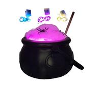 Generico Halloween Cauldron - Bubbling Candy Bucket Decor Kit with Lights