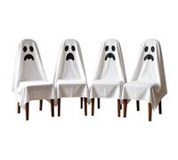 Generico Halloween Chair Covers 4 Pieces Ghost Pumpkin Spooky Bench Wrap