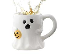 Generico Halloween Coffee Mug, Gothic Ceramic Tea Cups, 10.4 Inches 400ml Comfort Cute Spooky Mug with Handle, Fall Drinkware for Party, Cup for Home Café Offices, Black White