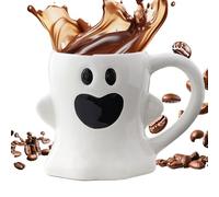 Generico Halloween Coffee Mug, Gothic Ceramic Tea Cups, 10.4 Inches 400ml Comfort Cute Spooky Mug with Handle, Fall Drinkware for Party, Cup for Home Café Offices, Black White