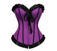 Generico Halloween Corsetto Donne Corpetto Casual Satin Floreale Stretto Osso di Plastica Underbust Cuore Stringivita Modellante per La Vita Shapewear in Pizzo Femminile con Bretelle E Natale Costumi