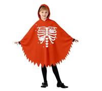 Generico Halloween Costume Bambina,Mantello Da Per Bambini Con Stampa Scheletro Per Feste Spettacoli Travestimenti