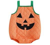 Generico Halloween Costume Neonato Ragazza Unisex Costume Di Halloween Completini Di Halloween Zucca Set 0-24 Mesi Baby Jumpsuit Per Bambini Vestito Da Carnevale Bambino Tuta Bimbo Cappello E Scarpe