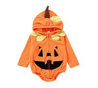 Generico Halloween Costume Neonato Ragazza Unisex Costume Di Halloween Completini Di Halloween Zucca Set 0-24 Mesi Baby Jumpsuit Per Bambini Vestito Da Carnevale Bambino Tuta Bimbo Cappello E Scarpe