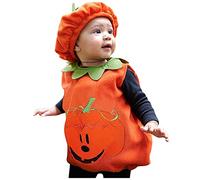 Generico Halloween Costume Neonato Zucca Feste Party Carnevale Costume Da Pumpkin Zucca Bambini Set Di Jumpsuit Cosplay Cappello Costume Di Neonato Tuta Pagliaccetto Vestito Da Bambino