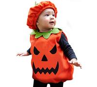 Generico Halloween Costume Neonato Zucca Feste Party Carnevale Costume Da Pumpkin Zucca Bambini Set Di Jumpsuit Cosplay Cappello Costume Di Neonato Tuta Pagliaccetto Vestito Da Bambino
