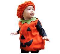 Generico Halloween Costume Neonato Zucca Feste Party Carnevale Costume Da Pumpkin Zucca Bambini Set Di Jumpsuit Cosplay Cappello Costume Di Neonato Tuta Pagliaccetto Vestito Da Bambino