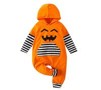 Generico Halloween Costume Neonato Zucca Pagliaccetti Di Zucca Costumi Di Halloween Cosplay Feste Party Costume Da Pumpkin Neonato Unisex Vestito Da Carnevale Tuta Pagliaccetto Vestito Da Bambino
