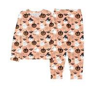 Generico Halloween Costume Pigiama per Bambini Famiglia Set Neonato Neutro Completo Top Pantaloni Abbigliamento la casa Stampa dei Cartoni Animati Regalo 1-12 Anni