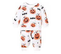 Generico Halloween Costume Pigiama per Bambini,Halloween Famiglia Set Abiti Casual Adolescenti Abbigliamento in Morbido Cotone Comodi Regalo Bambini 1-12 Anni