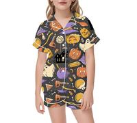 Generico Halloween Costume Pigiama per Bambini,Halloween Famiglia Set Abiti Casual Adolescenti Completo Top Pantaloni Camicia Abbinato Stampa di Regalo Bambini 1-12 Anni