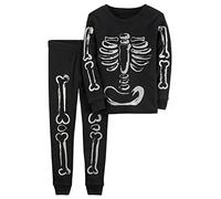 Generico Halloween Costume Pigiama per Bambini Set di Biancheria da Notte Carino Scheletro in Morbido Cotone Comodo, Traspirante la casa, Relax Quotidiano