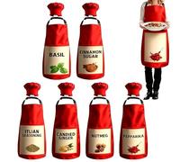 Generico Halloween Costume Seasoning - 6 Set Comfortable Ketchup Sauce Bottle Shape Clothes | Fancy Dress for Men Women Team Events Role Playing Chef Family Food Pizza