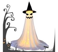 Generico Halloween Decor - Silk, 82.68x8.66x3.54in LED Pumpkin Halloween Decoration 2.1m Gothic Ghost Ornament | 8 Lighting Modes Porch & Yard Decor, Halloweens Party Favor for Table, Window, Porch