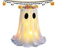 Generico Halloween Decoration with 8 Modes Remote Control LED Light, Ghost Candy Bowl Stand Cute Rack for Front Door, Spooky Treat Holder for 2026 Party