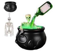 Generico Halloween Decorations - Floating Potion Bottles And Diffuser,Skeleton Cauldron Mist Maker - LED Fog Effect,Spooky Witches Cauldrons for Indoor/Party/Home/Kitchen/Mantel