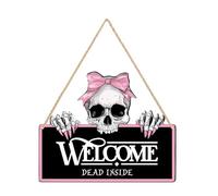 Generico Halloween Door Sign, Scary Front Porch Hanging Decoration for Haunted House, Fall Party, Outdoor Yard, Farmhouse Wall, Holiday or Christmas Home Decor, 24.9x20cm