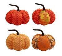 Generico Halloween Fabric Pumpkins, Artificial Pumpkin Set, 4 Pieces with 5 Inch Size, Lightweight Easy to Placement, Halloween Decor Kitchen Ornament for Backyard, Farm, Window, Bedroom, Orange