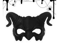 Generico Halloween Face Cover - Scary Goat Horns Half-Face Devil Cosplay