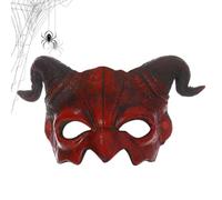 Generico Halloween Face Cover - Scary Goat Horns Half-Face Devil Cosplay