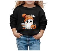 Generico Halloween Felpa Bambini, Felpa Per Bambino Maniche Lunghe Casual Maglione Manica Lunga Sweatshirt Maglione Maniche Lunghe Scollo Rotondo Top Maglietta Per Bambina 2-12 Anni