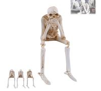 Generico Halloween Fireplace Simulation Skull Combination, Horror Skeleton Statues Resin Decor, See Speak Hear No Evil Skeleton Statues- for Home House Halloweens Party (Don't say)