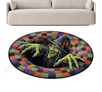 Generico Halloween Floor Mat - Optical Illusion Rug | Round Entryway Decor