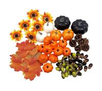 Generico Halloween Foam Pumpkins With Maple Leaves Autumn Decor Set