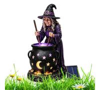 Generico Halloween Garden Light - Solar Witch Cauldron | Resin Lawn Decor