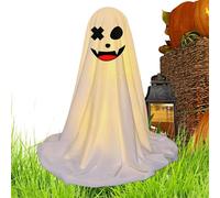 Generico Halloween Ghost Decor, Spooky Light Up Ornament, Polyester And ABS Build, Cute Accent for Holiday Parties, Indoor And Outdoor Display, 5.12x5.12x14.57 Inches, White, 1 Piece
